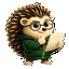 Quill the hedgehog reviewing notes