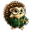 Quill the hedgehog searching with a magnifying glass